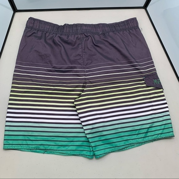 Maui & Sons Swim Trunks Adult Size L Blue Cargo Pocket Men - Picture 2 of 6